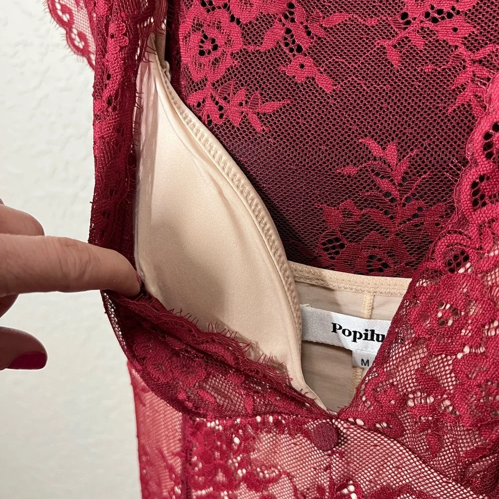 Red Lace Maxi Dress - Picture 3 of 6